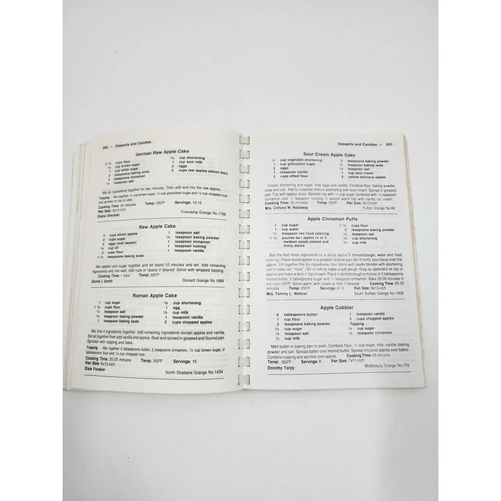 Vintage Pennsylvania State Grange Cookbook 1989 Spiral Bound Community Recipes